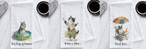 Whimsical Dog & Cat Tea Towels