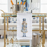 Load image into Gallery viewer, Blue and White Chinoiserie Nutcracker Kitchen Tea Towel
