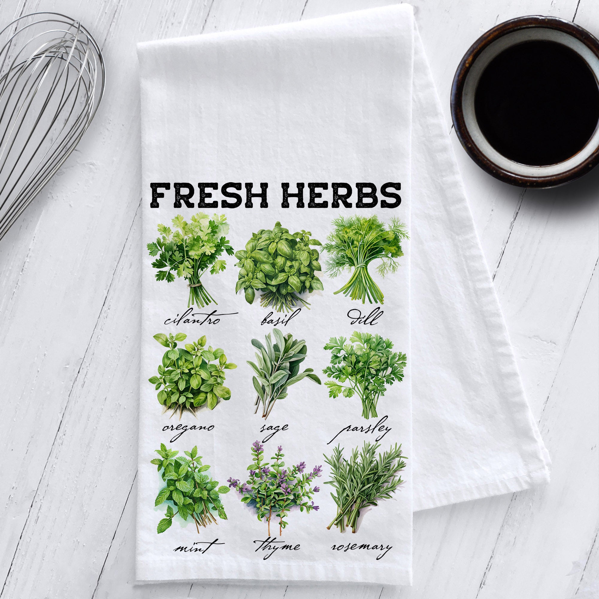 Fresh Herbs Kitchen Tea Towel