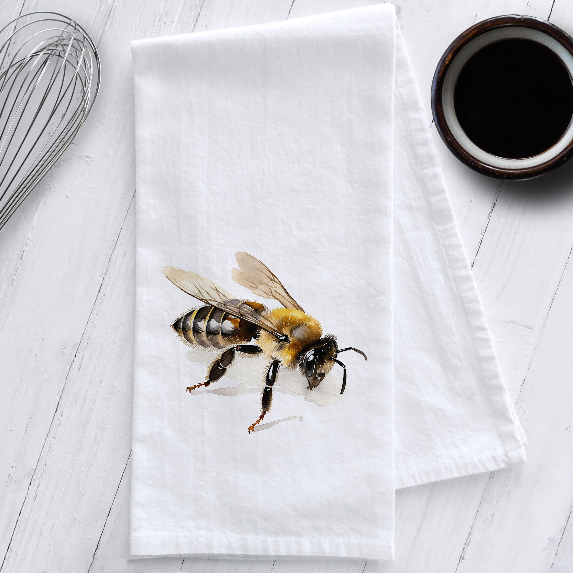 Watercolor Bee Kitchen Tea Towel