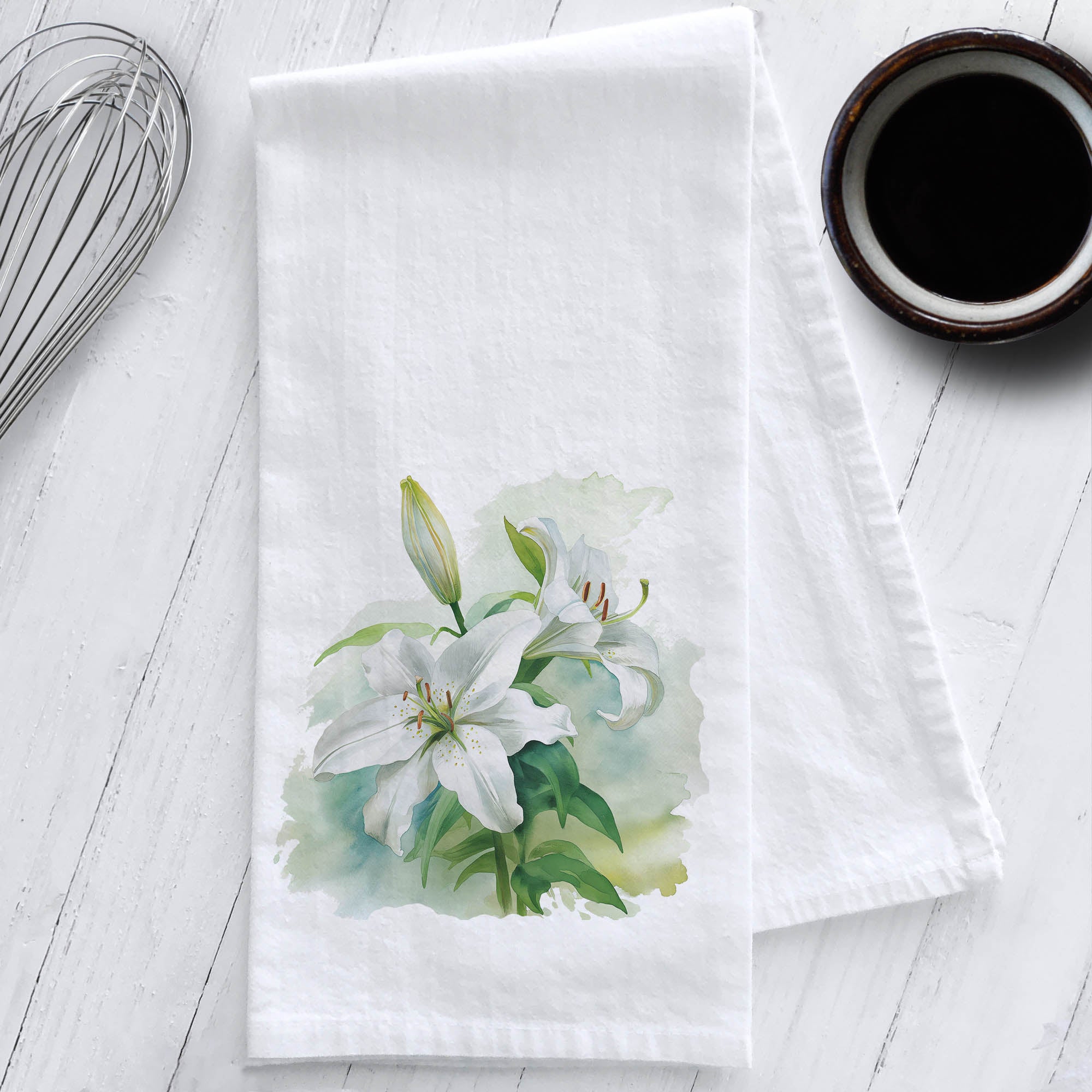 Easter Lily Tea Towel