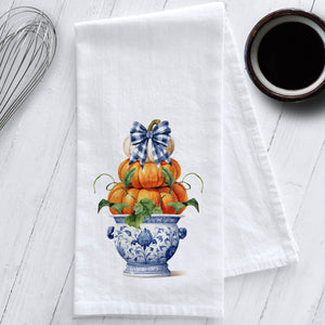 Chinoiserie Pumpkin Kitchen Tea Towel