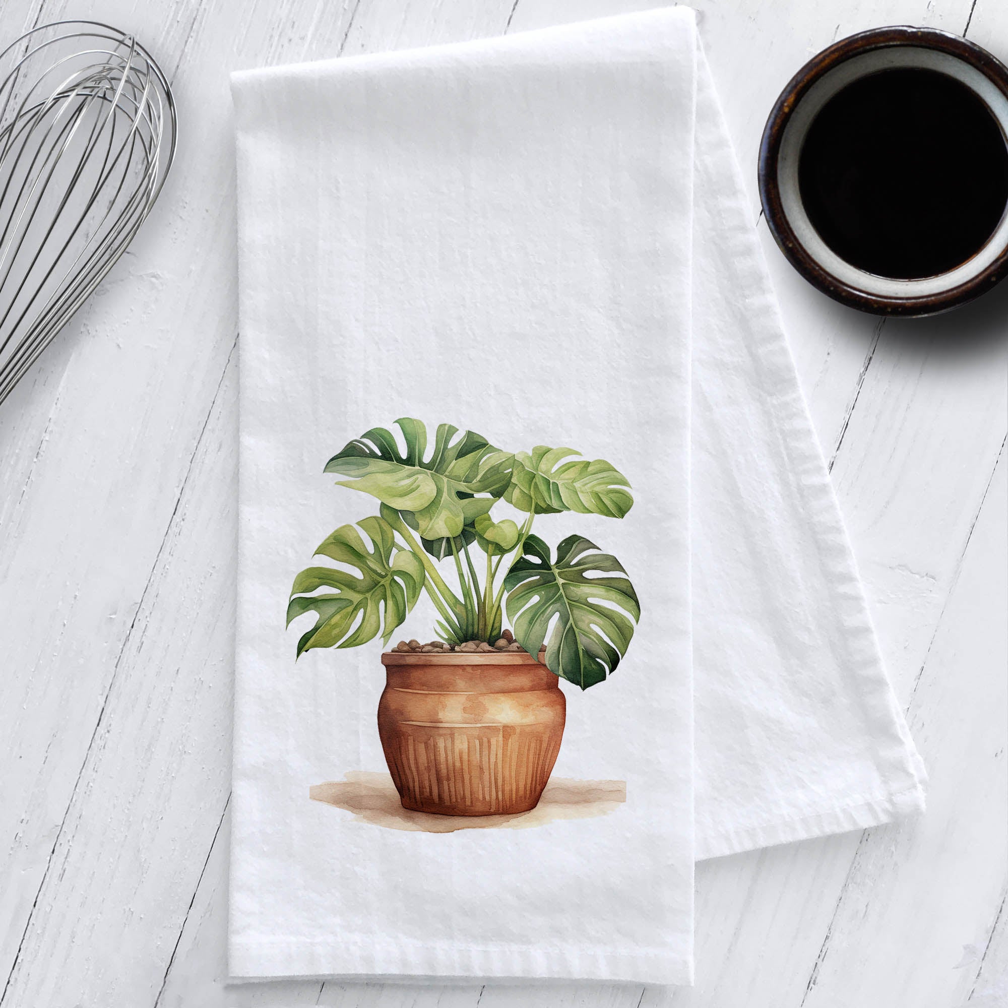 Monstera Plant Kitchen Tea Towel