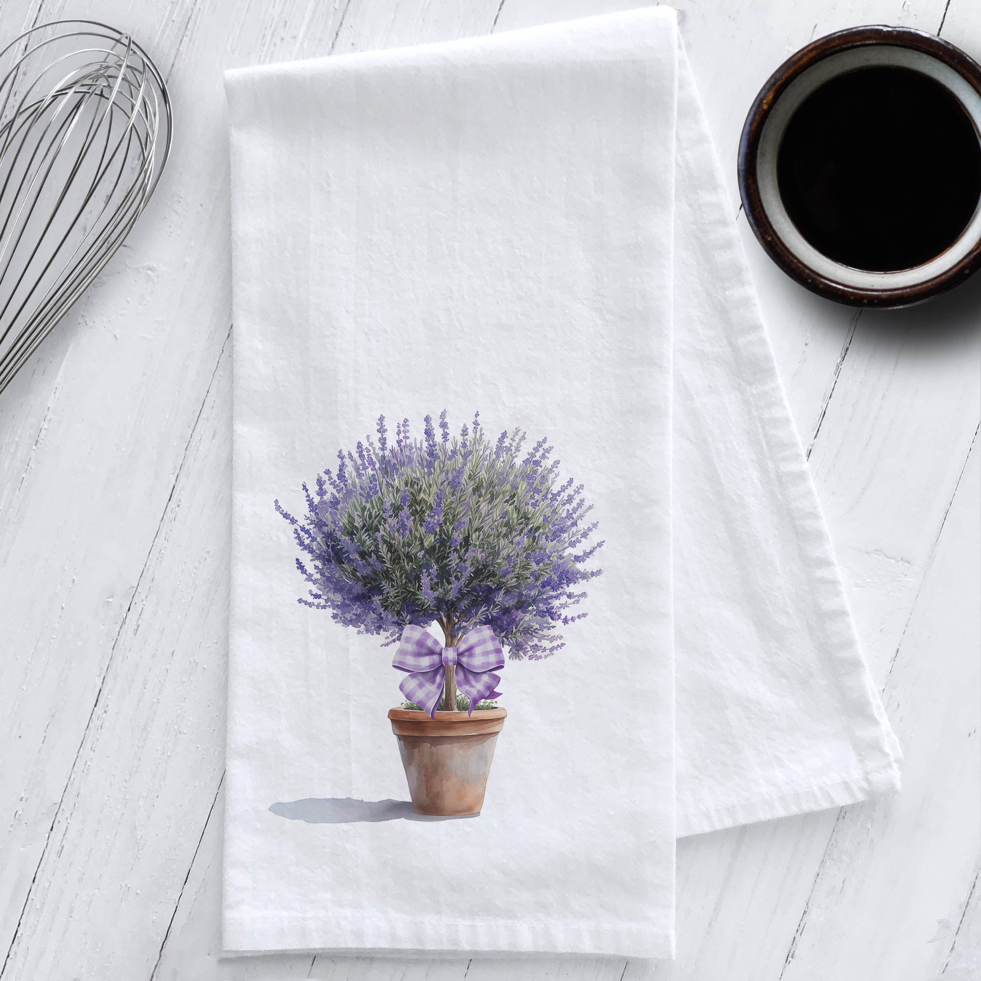 Lavender Topiary Kitchen Tea Towel