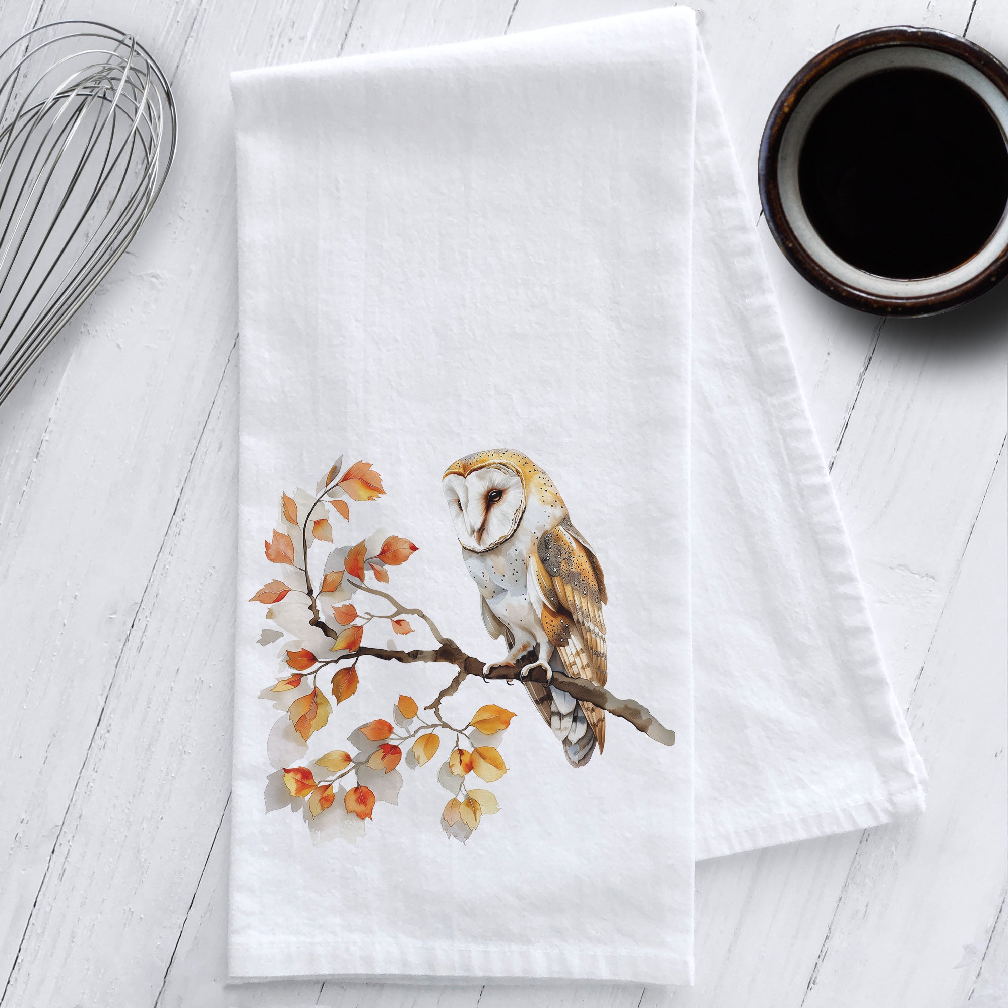 Harvest Barn Owl Kitchen Tea Towel