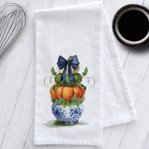 Chinoiserie Stacked Pumpkin Tea Towel