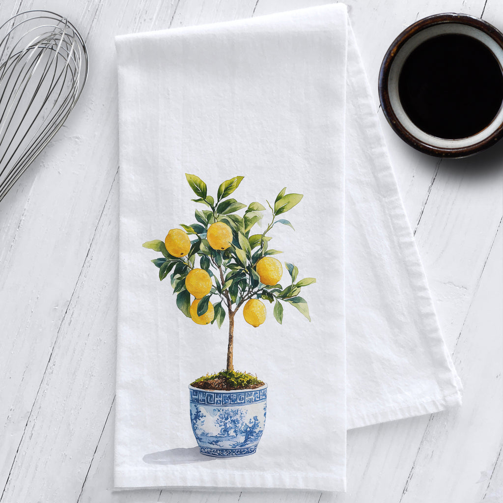 Studio 901 Goods Lemon Tree in a Chinoiserie Planter Kitchen Tea Towel