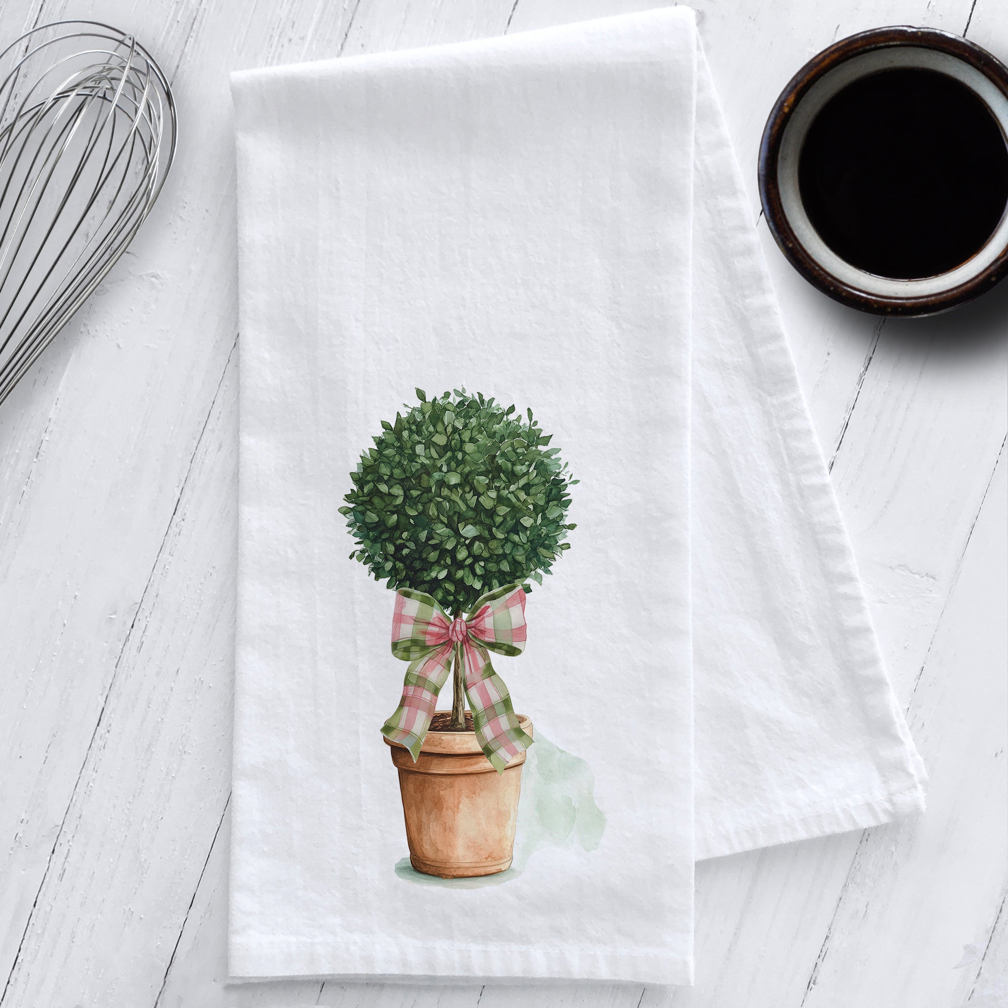 Boxwood Topiary Tree Kitchen Tea Towel