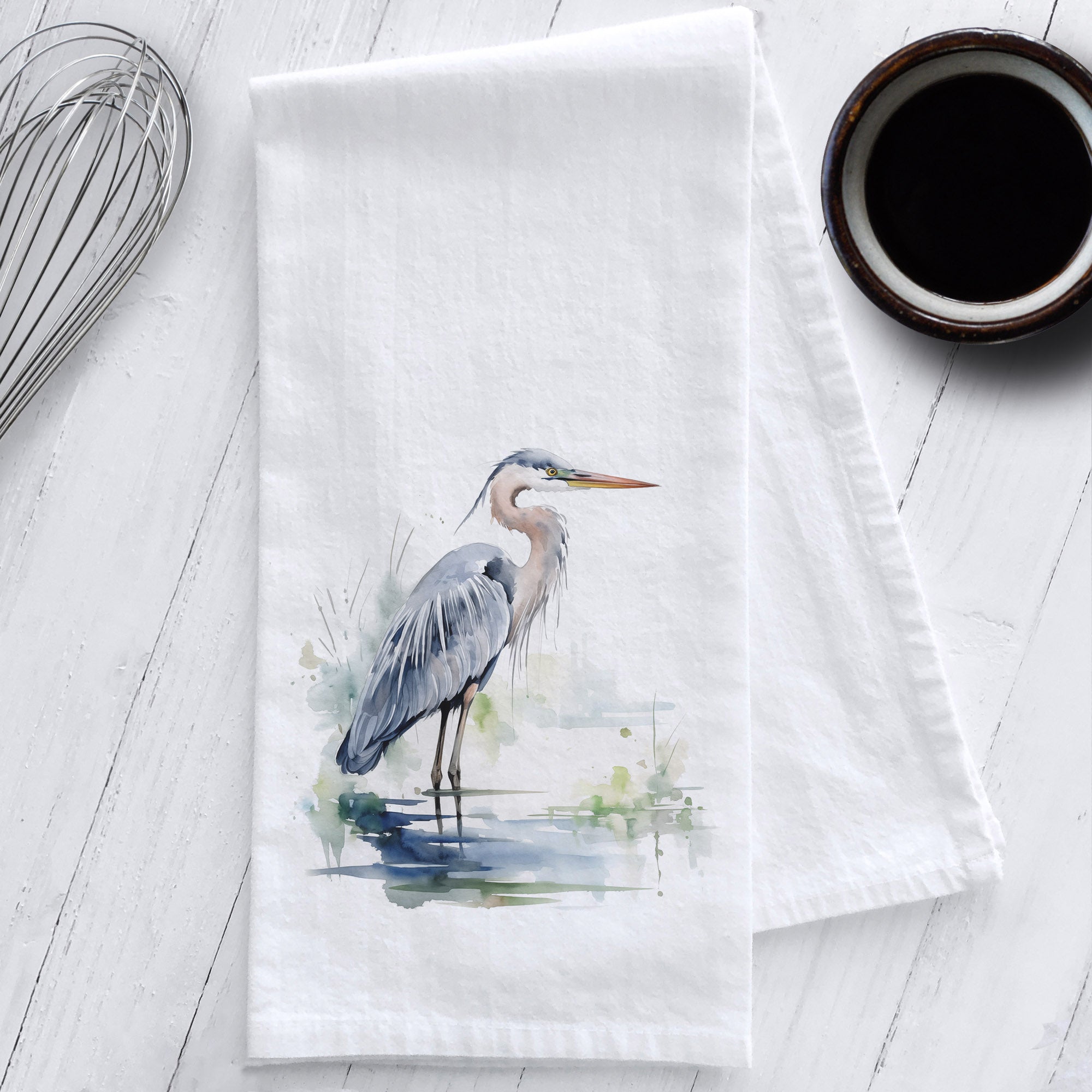 Blue Heron Kitchen Tea Towel