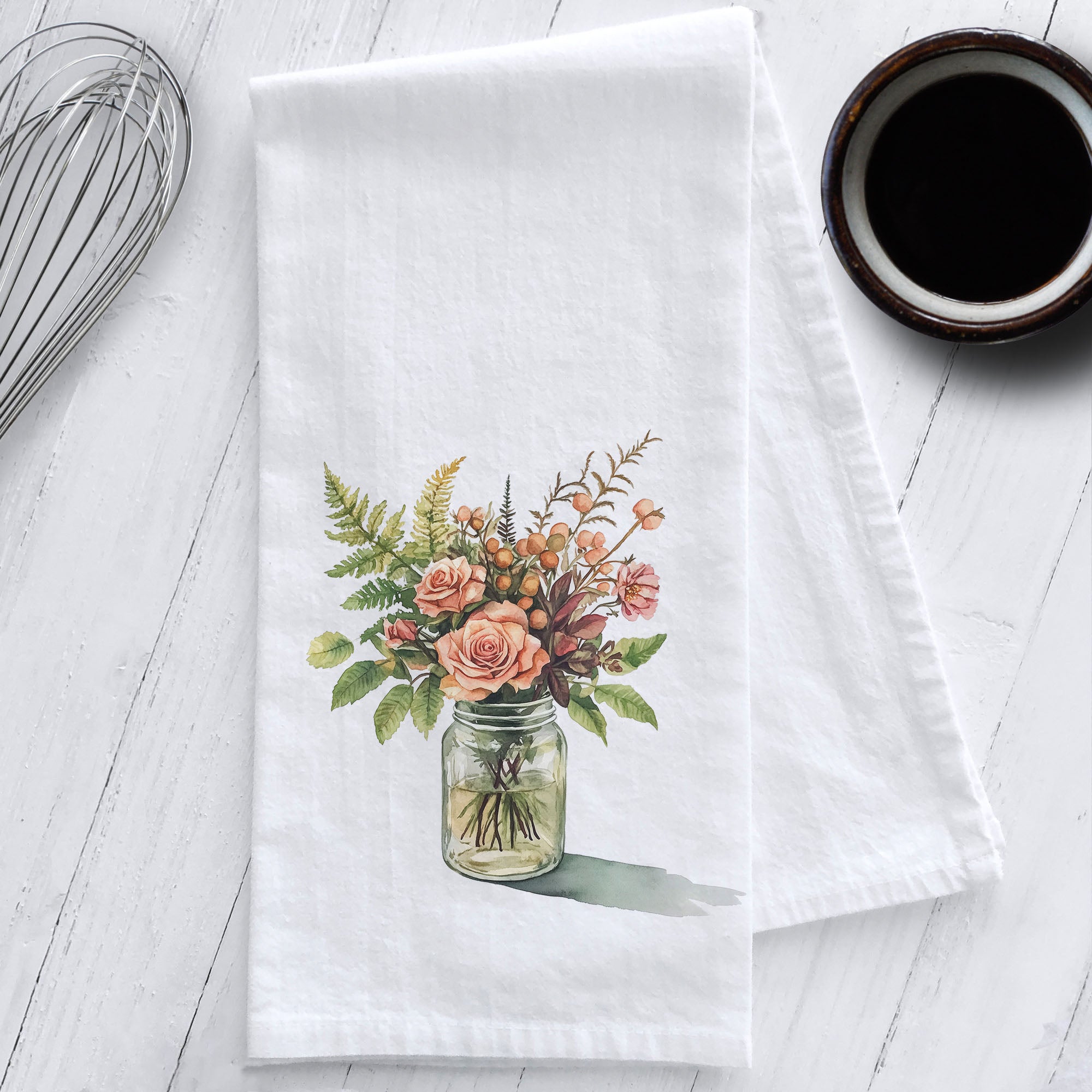 Earth tone Florals Kitchen Tea Towel