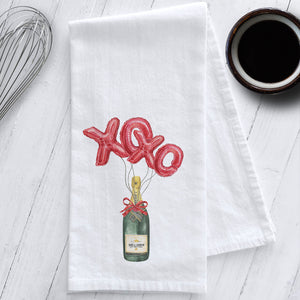 Champagne Valentine's Day Tea Towel