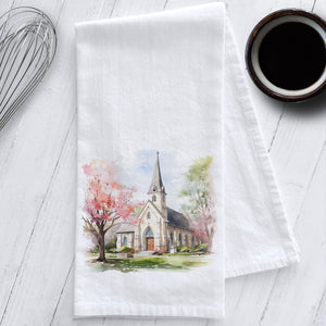 Easter Church Tea Towel