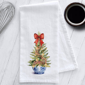 Studio 901 Goods Christmas Tree in a Chinoiserie Planter Kitchen Tea Towel