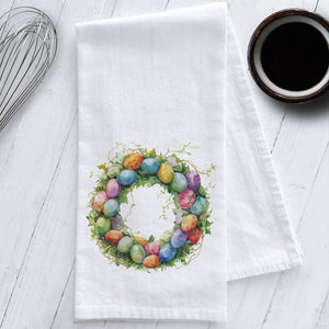 Easter Egg Wreath Tea Towel