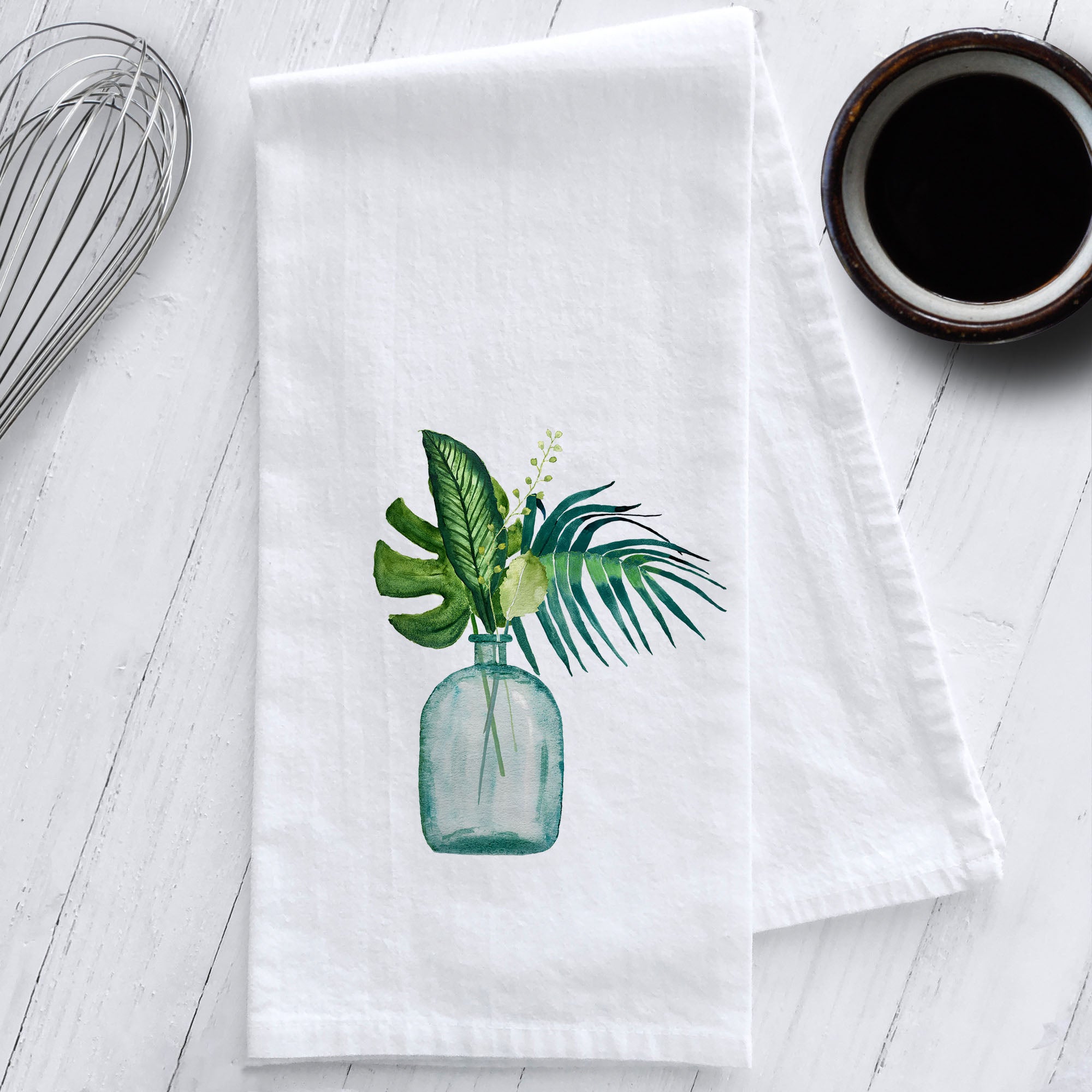 Botanical Greenery Kitchen Tea Towel