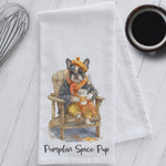 Load and play video in Gallery viewer, Whimsical French Bulldog Tea Towel - &quot;Pumpkin Spice Pup&quot;
