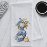 Load and play video in Gallery viewer, Fall Chinoiserie with Pumpkins Kitchen Tea Towel
