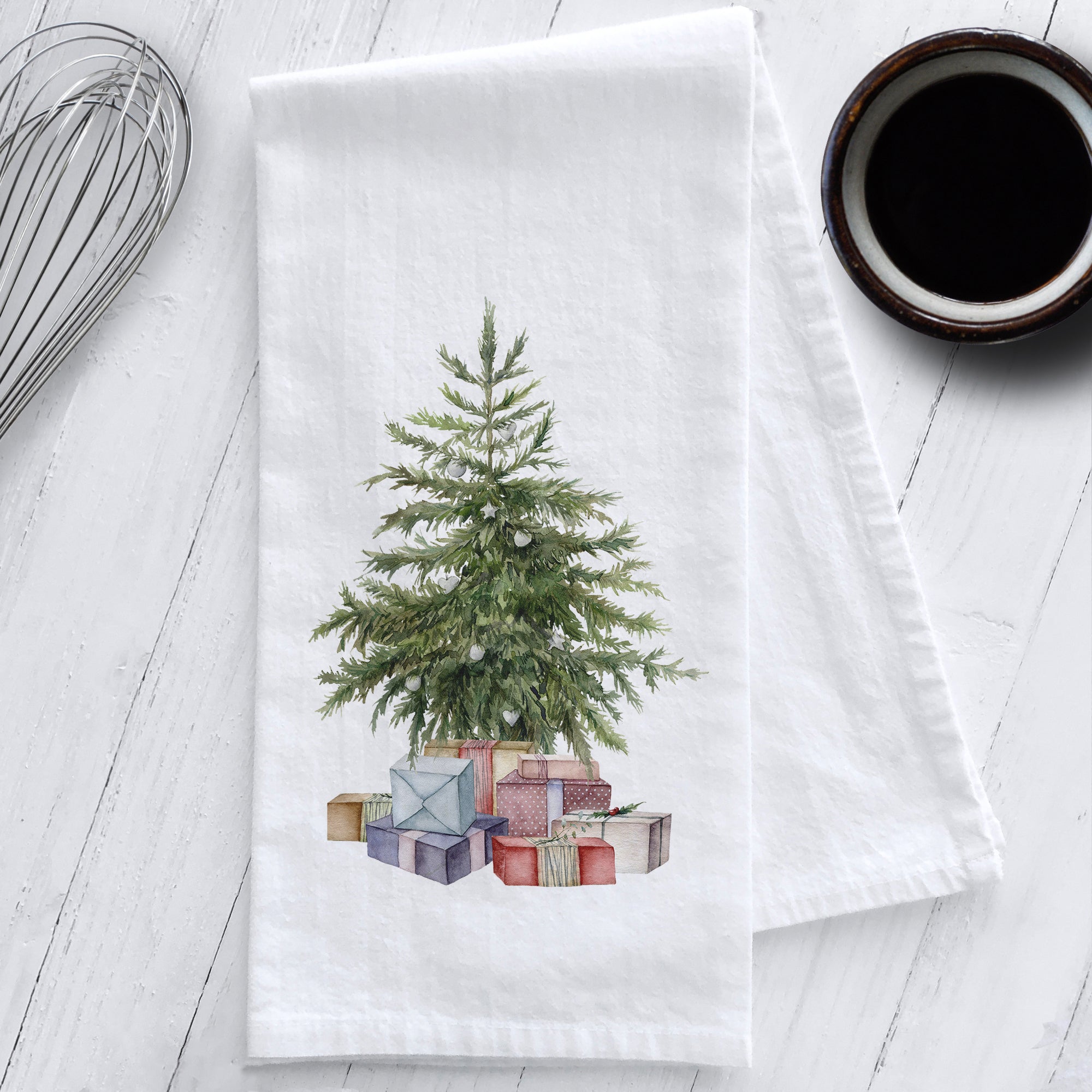 Christmas Tree with Presents Kitchen Tea Towel