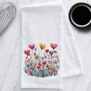 Blooming Hearts Valentine's Day Tea Towel