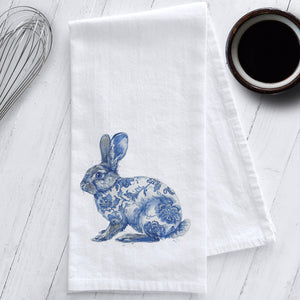 Chinoiserie Rabbit Easter Tea Towel