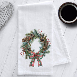 Christmas Wreath Kitchen Tea Towel