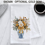 Load image into Gallery viewer, Studio 901 Goods Gold and White Flowers in a Chinoiserie Vase Kitchen Tea Towel
